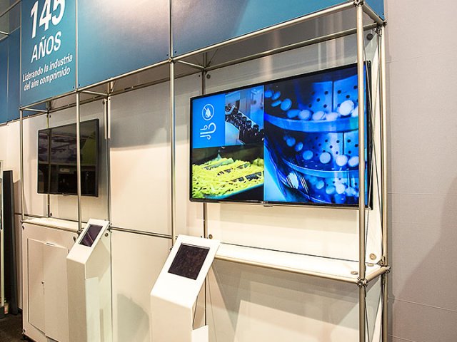 Stand Atlas Copco - Expomina 2018 - estructura modular pon - burkhardt leitner modular spaces