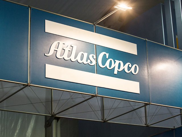 Stand Atlas Copco - Expomina 2018 - estructura modular pon - burkhardt leitner modular spaces